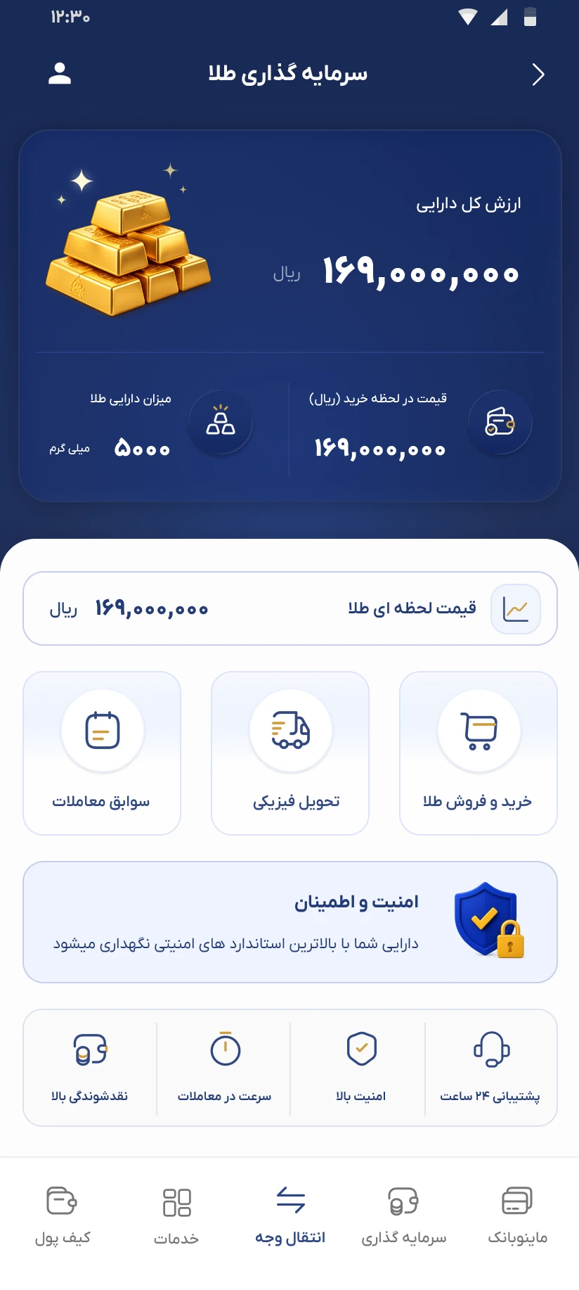 سرمایه گذاری در طلا در اپلیکیشن ماینوبانک